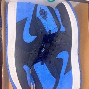 Jordan Black and Blue High-Top Sneakers